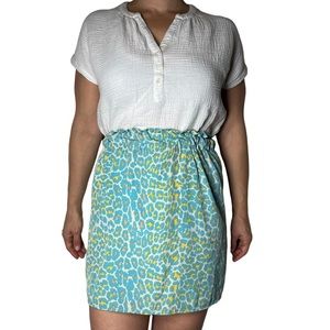 Animal Print Elastic Waist Mini Skirt